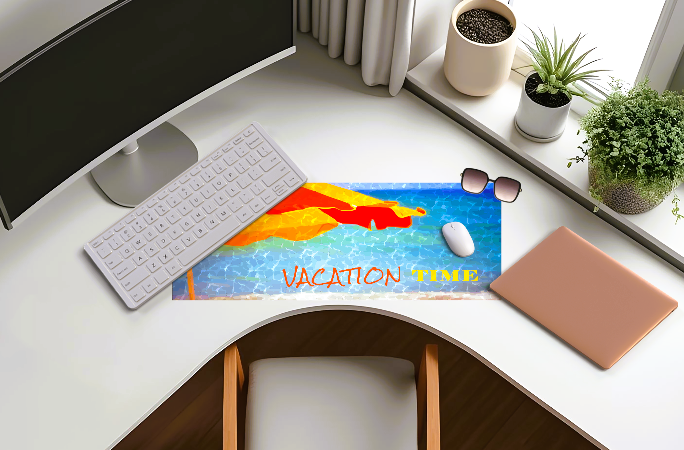 Vacation Time Beach Umbrella Mousepad Desk Mat - available in 2 sizes