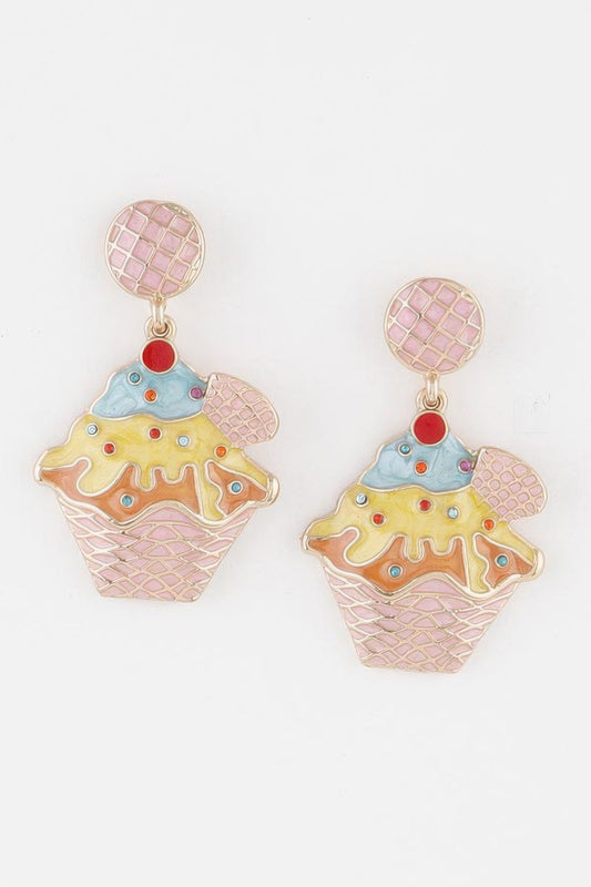 Waffle Sundae Drop Earrings