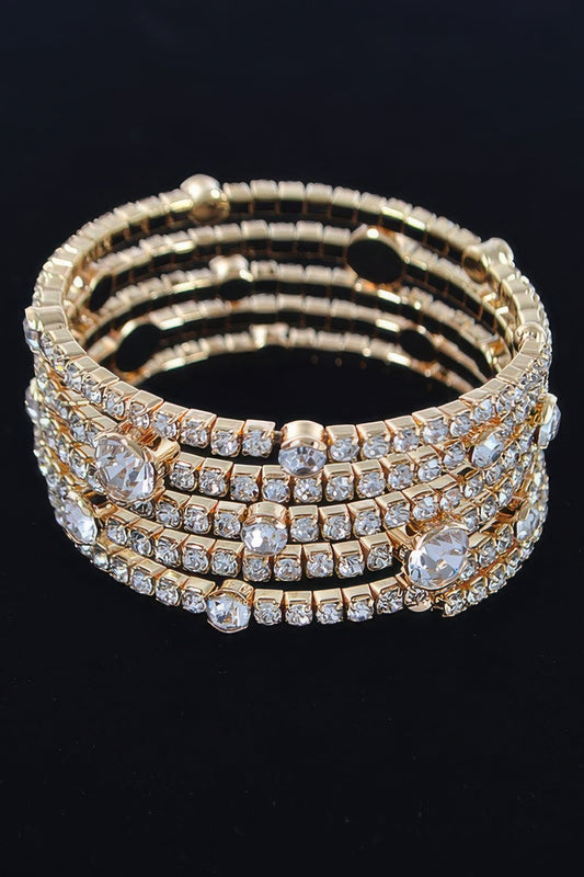 Shiny Rhinestone & Crystal Bracelet