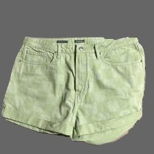 Wild Fable Green Checkered Highest Rise Mom Denim Cuffed Shorts - size 18/34