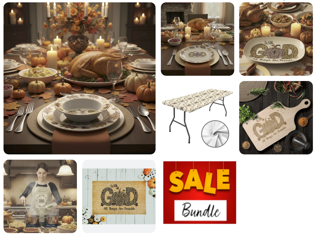 With God All Things Are Possible Kitchen Accessories Mix & Match Bundle