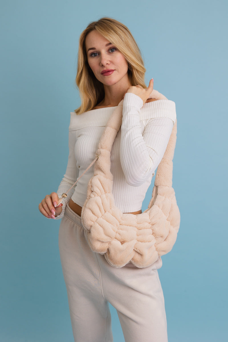 Plush Cloud Knit Cross Body Bag ☁️