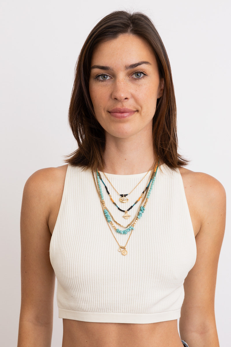 Bohemian Bliss Turquoise Beaded Layered Necklace