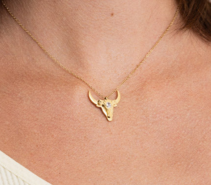 🐂 Rodeo Bull Skull Necklace - Delicate Bull Head Pendant