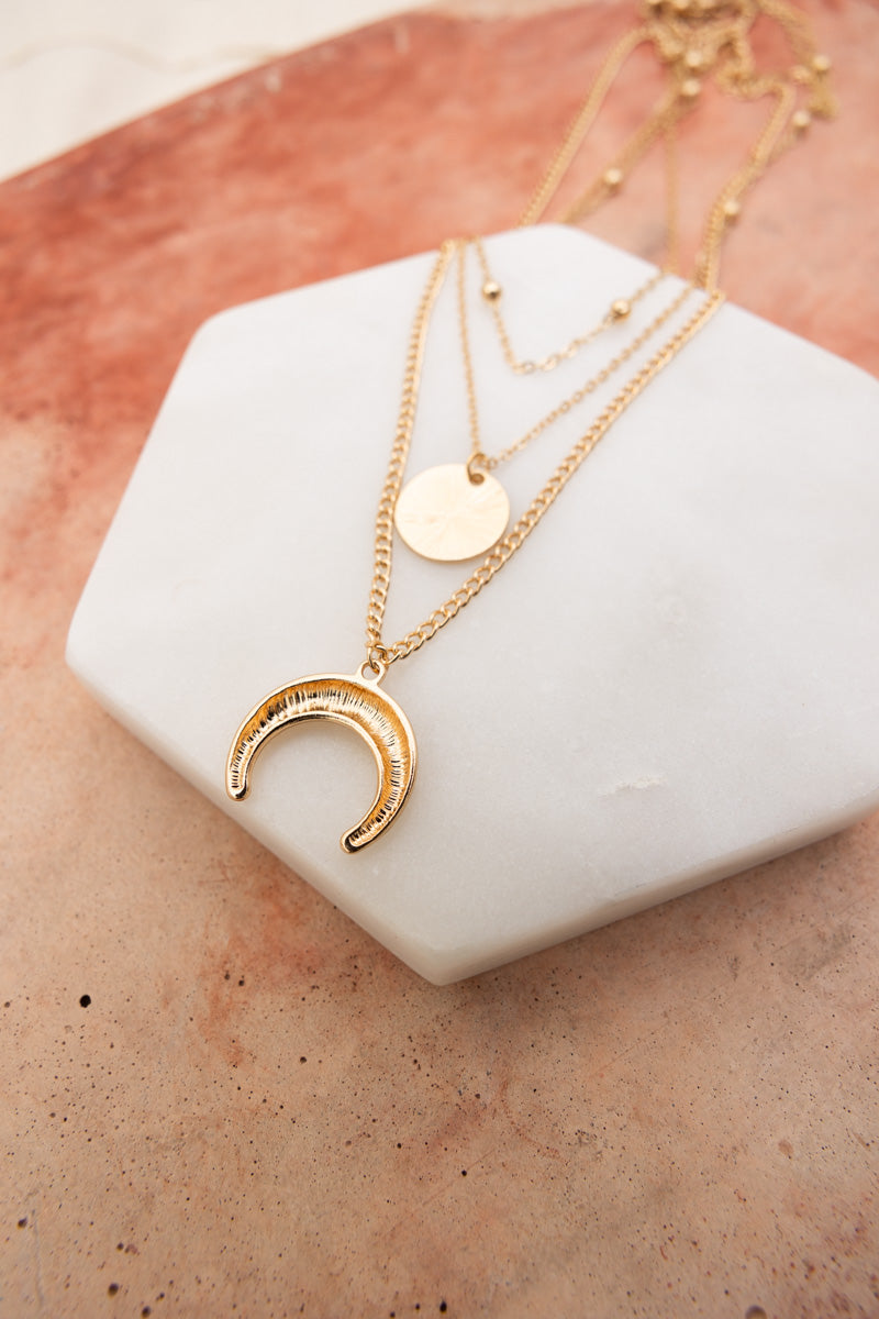 Moon Knight Layered Gold Necklace 🌜