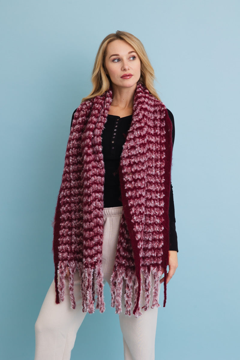 Ultra Soft Chenille Tassel Scarf