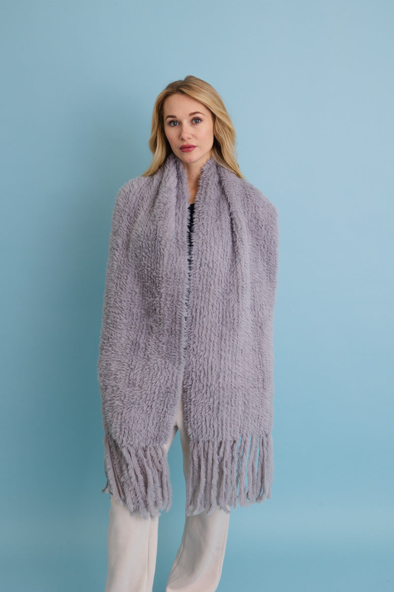 Ultra Soft Boucle Fringe Blanket Scarf