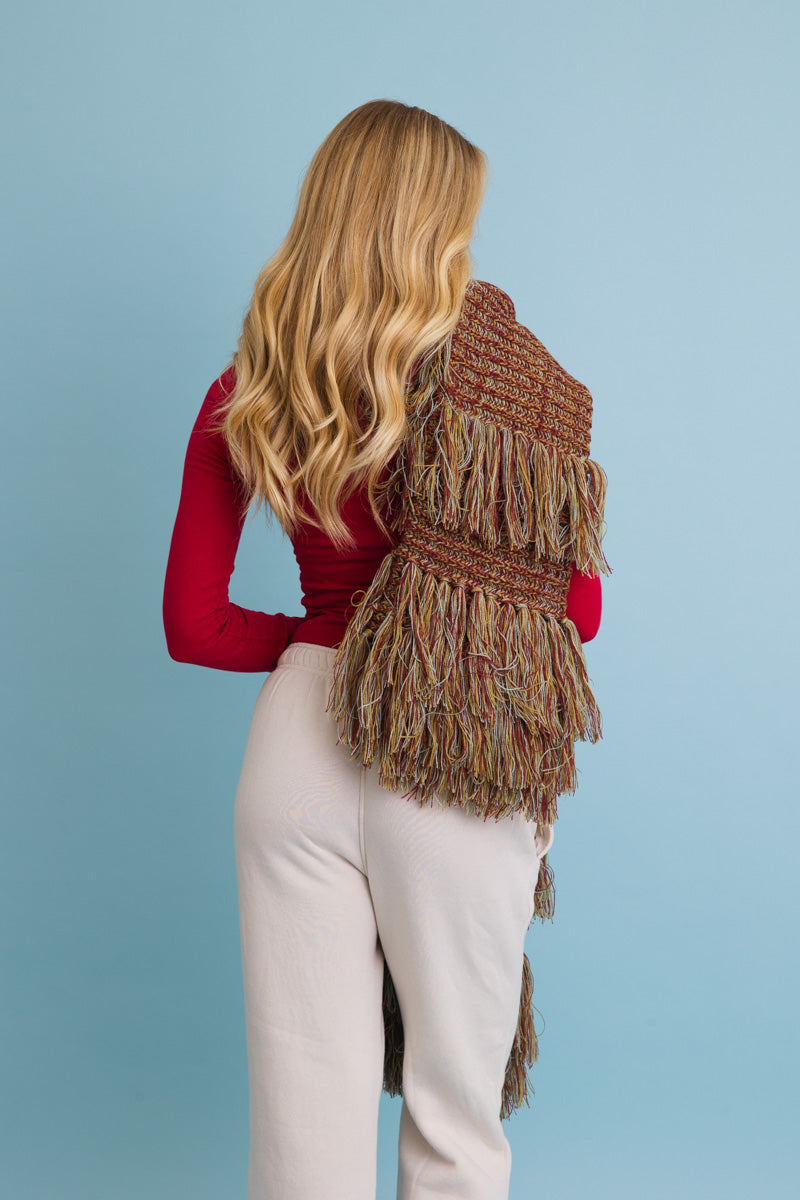 Fun & Fluffy Knit Fringe Winter Scarf