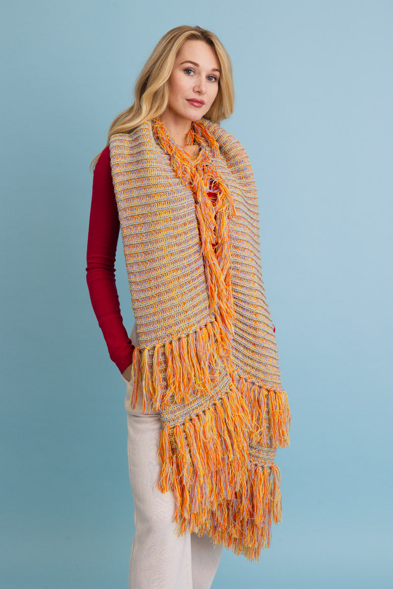 Fun & Fluffy Knit Fringe Winter Scarf