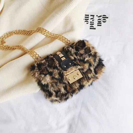Fashionable Plush Crossbody Shoulder Bag