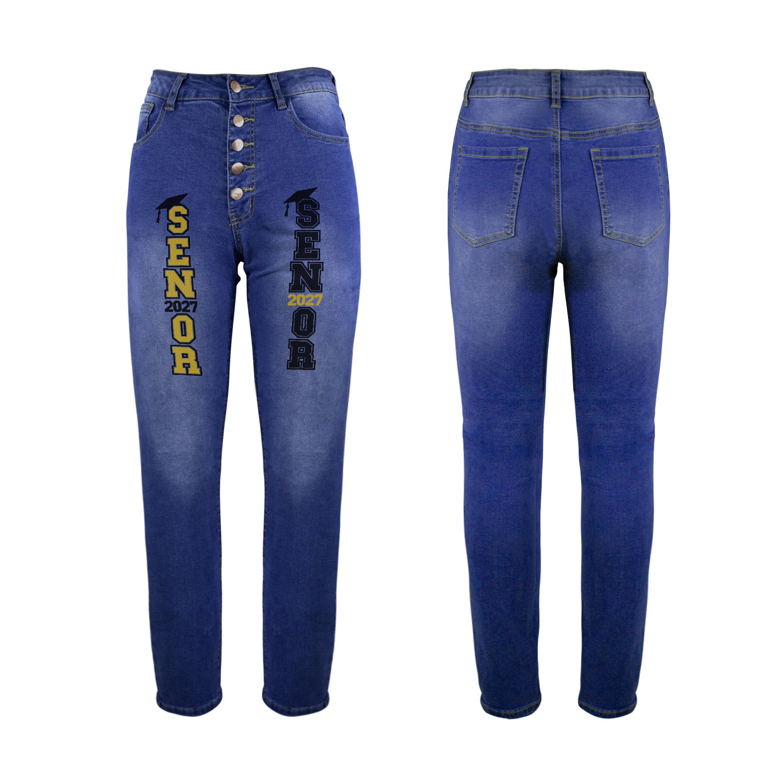 Senior 2027 Women's Jeans (Front Printing) (Model L75)