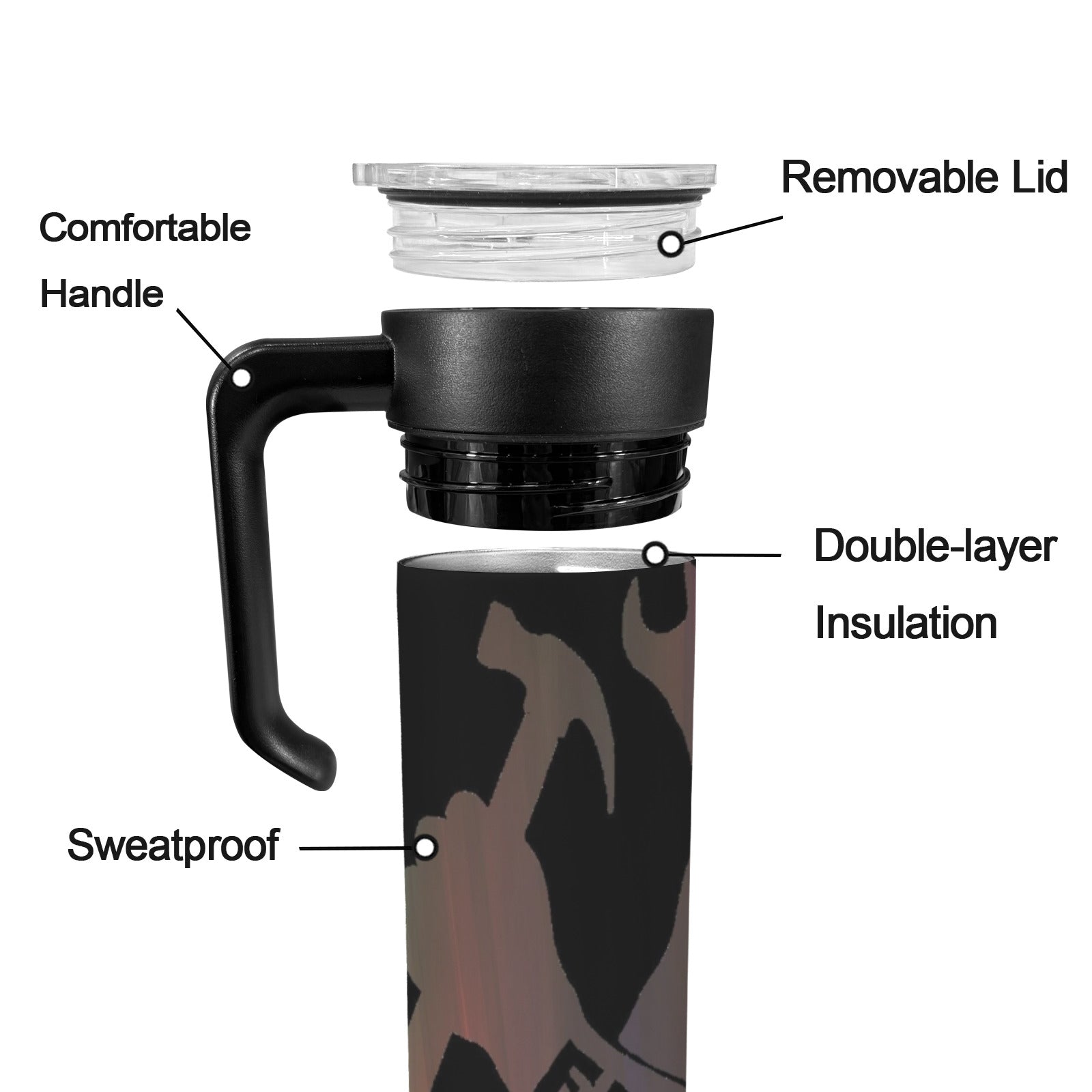 Mr Fix It 20oz Insulated Water Bottle with Screw On Handle
