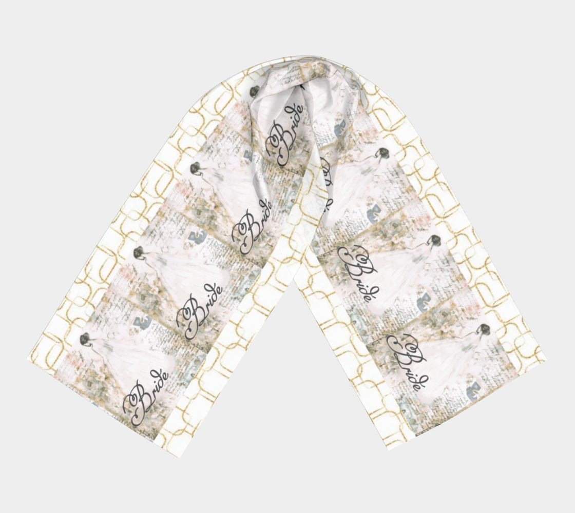 Golden Antique Elegant Bride Long Scarf