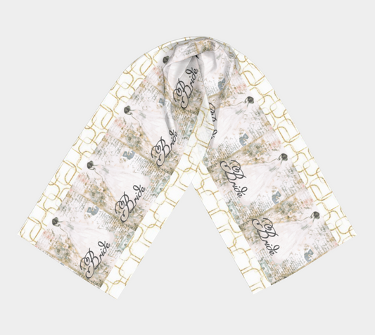 Golden Antique Elegant Bride Long Scarf