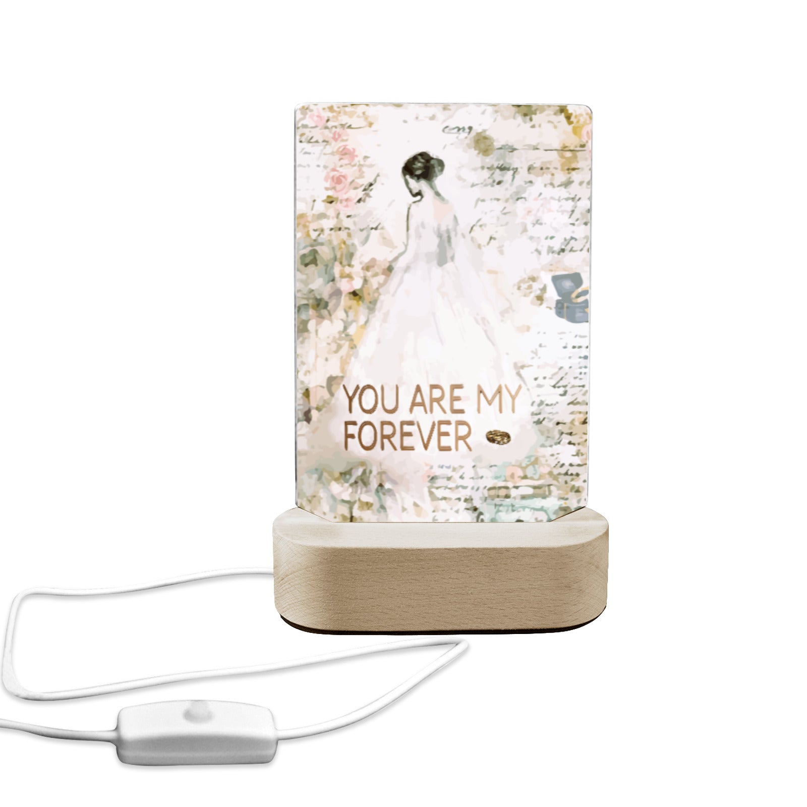 You Are My Forever Bride Acrylic Photo Panel with Lighted Stand (Made in USA)