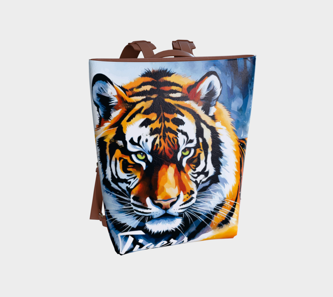 Tigers Vegan Leather Backpack