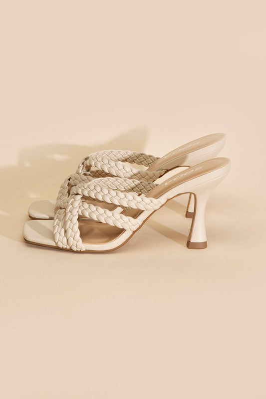 KELLAN-S Double Cross Braided Heel Sandals