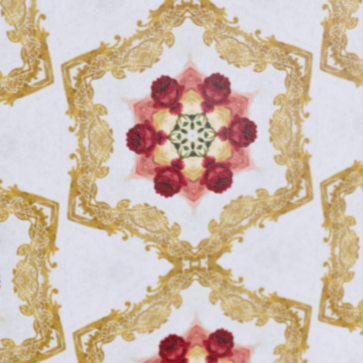 Red and Gold Pattern Vegan Leather Backpack