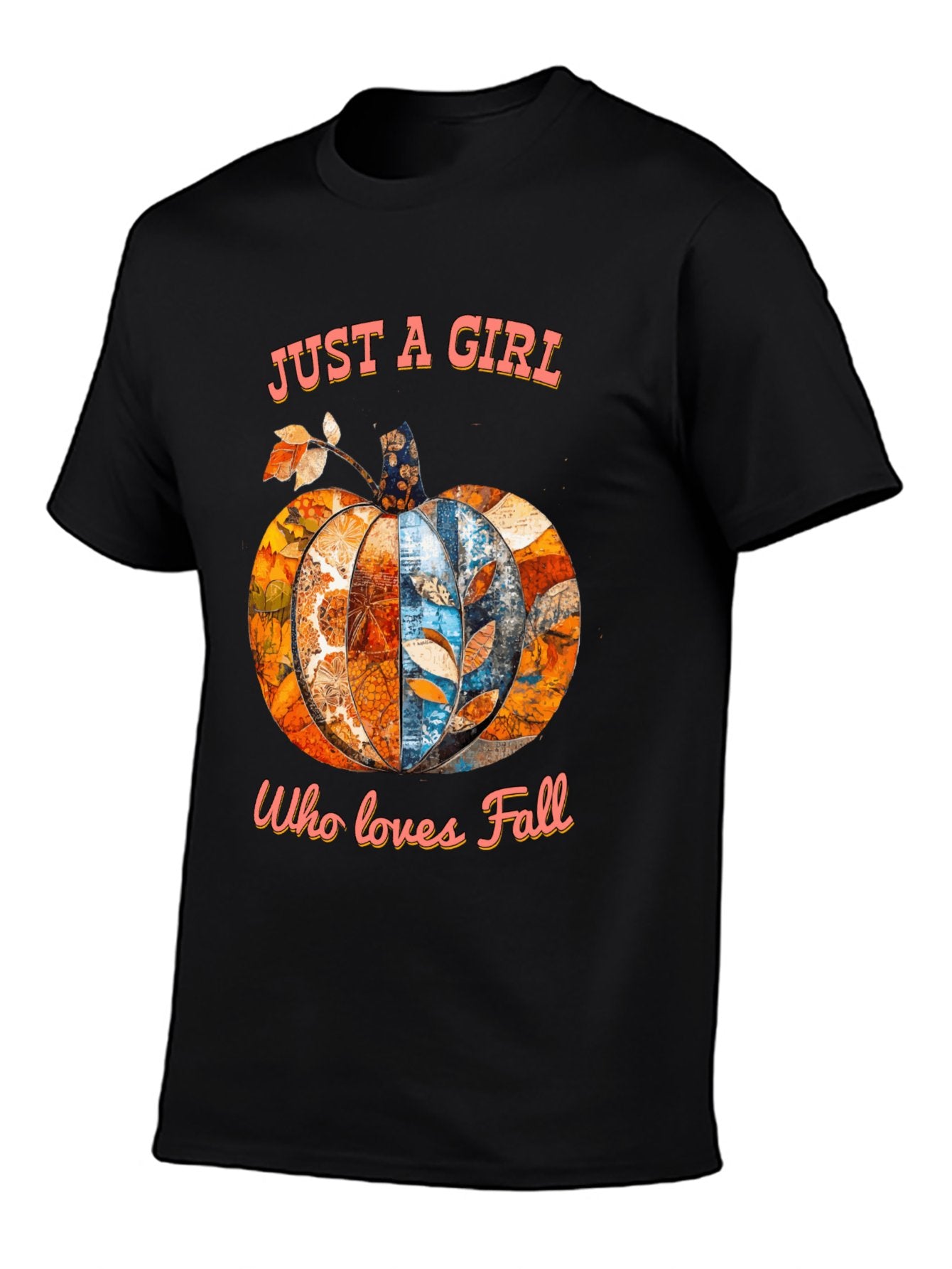 Just a Girl Who Loves Fall Pumpkins Short Sleeve T-Shirt (Double-sided Printing)