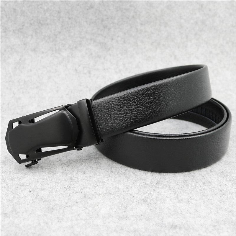 Men's Microfiber Leather Ratchet Belt Adjustable Automatic Buckle Black Belts