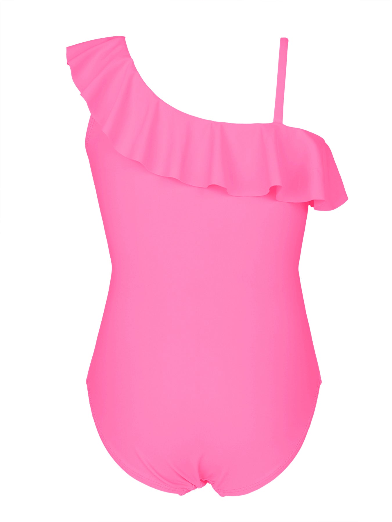 Girl's Mermaid at Heart Ruffled One-Piece Swimsuit (Front Printing)