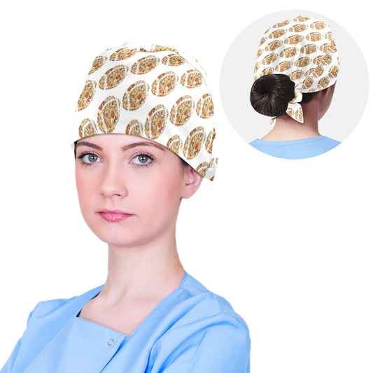 Retro Floral Football Scrub Cap