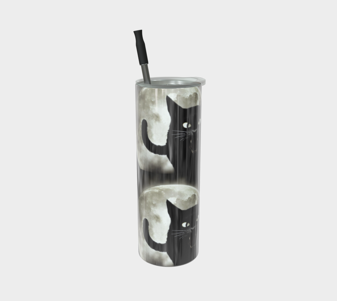 Angry Black Cat Halloween 20 oz Stainless Steel Tumbler