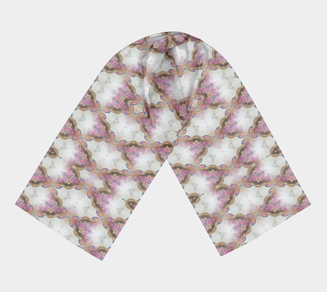 Pink and Gold Pattern Long Scarf