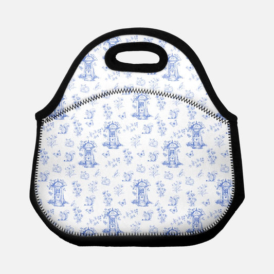 Vintage Blue Toile Door to Nature Lunch Tote