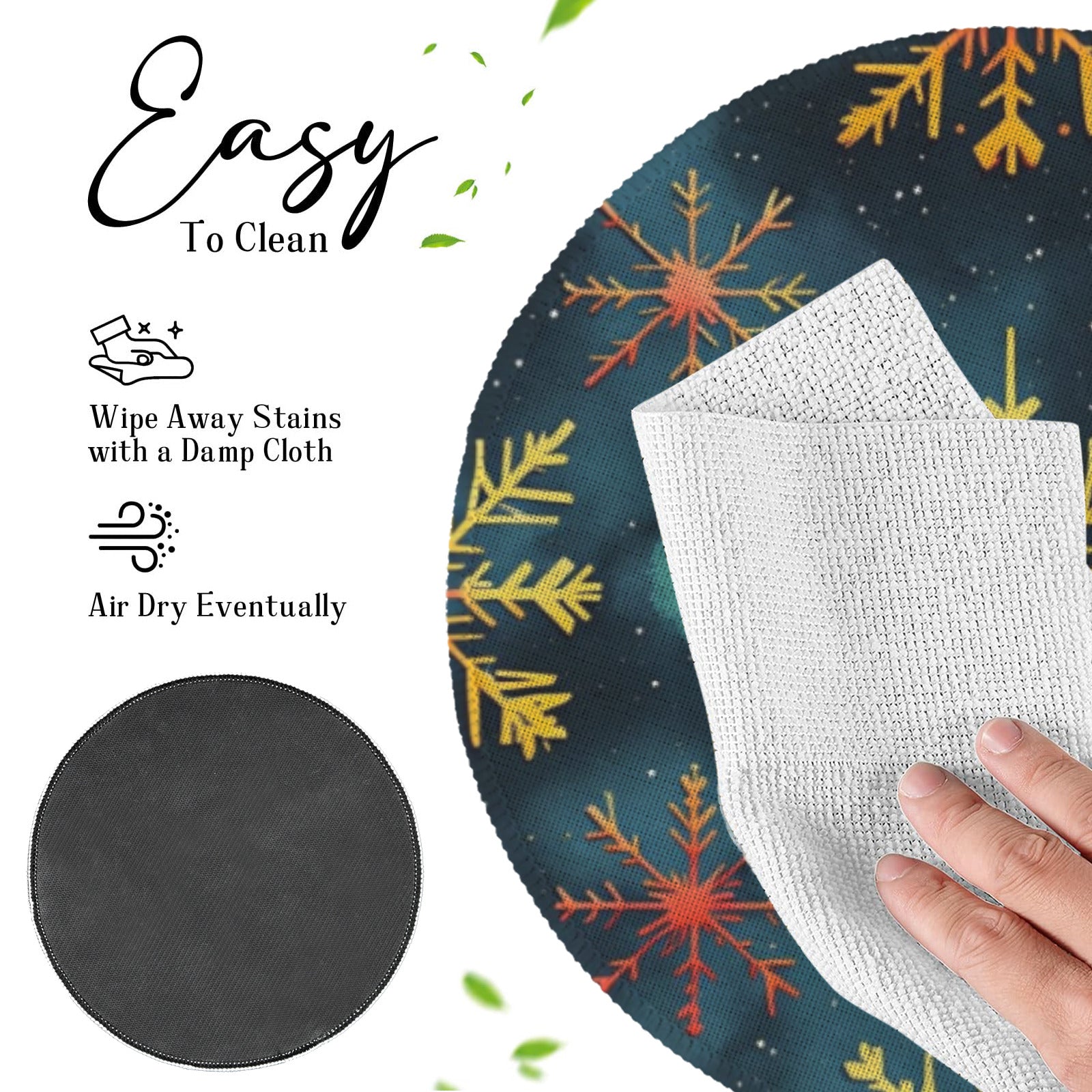 Snowflake Pattern with Bold Colors Round Placemat (Made in USA)