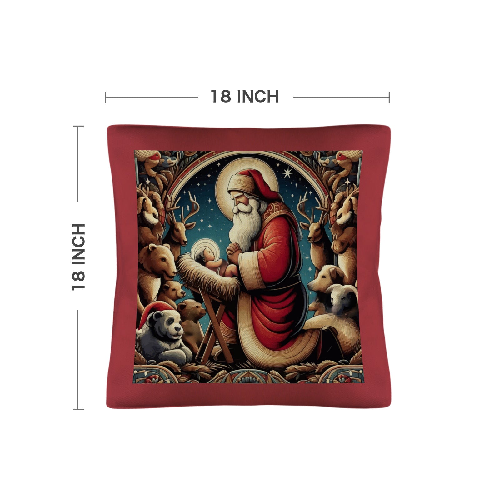 Santa with Baby Jesus Pillow Cases Custom Pillow Case 18 x 18 inch