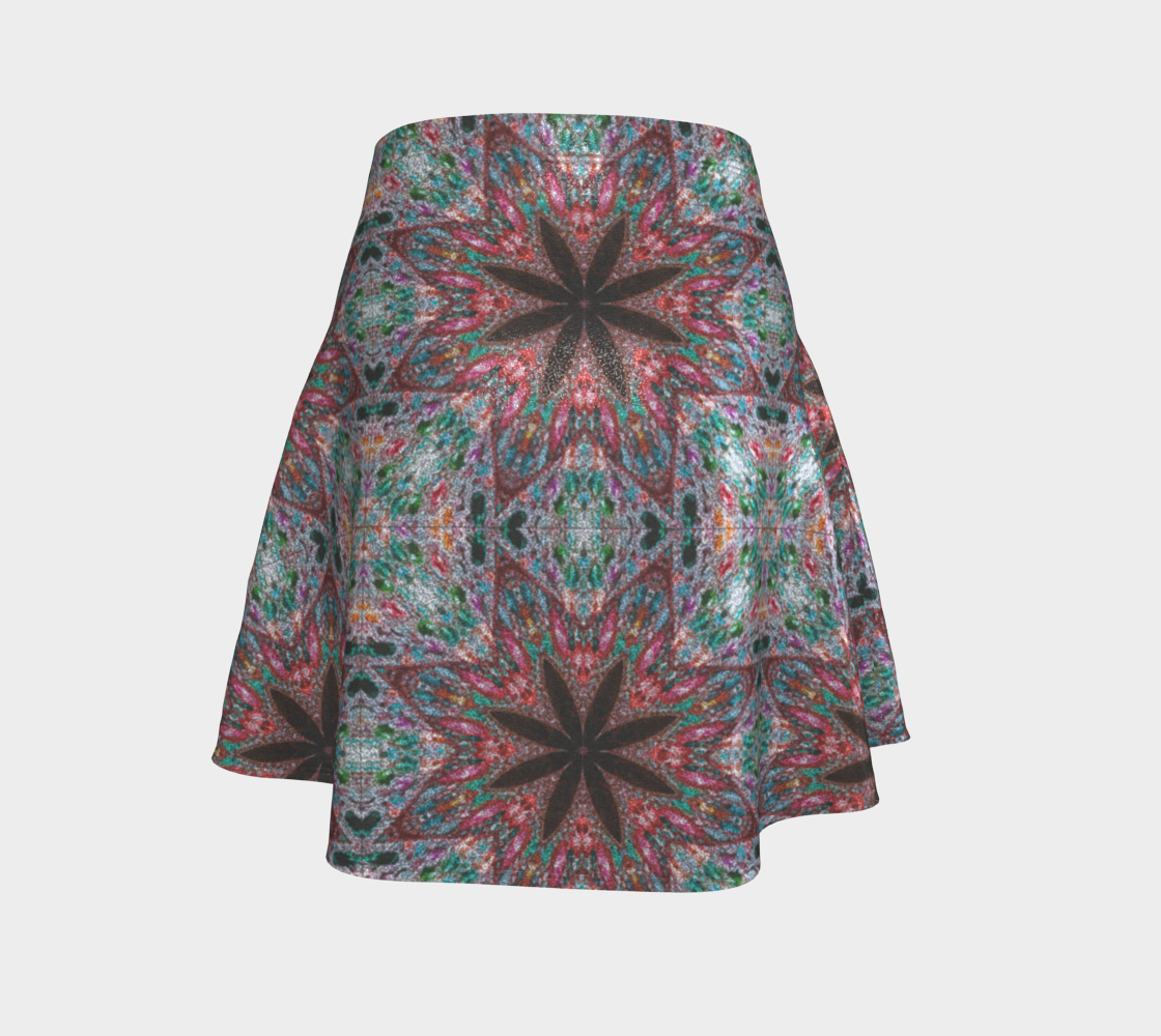 Silver Star Pattern Glitter Flared Skirt