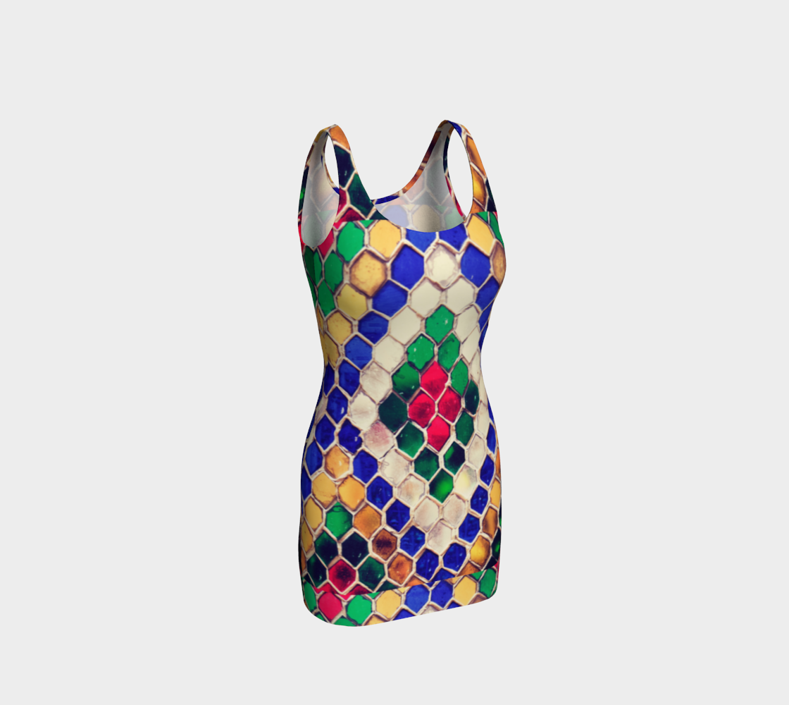 Colorful Diamond Pattern Mini Bodycon Dress