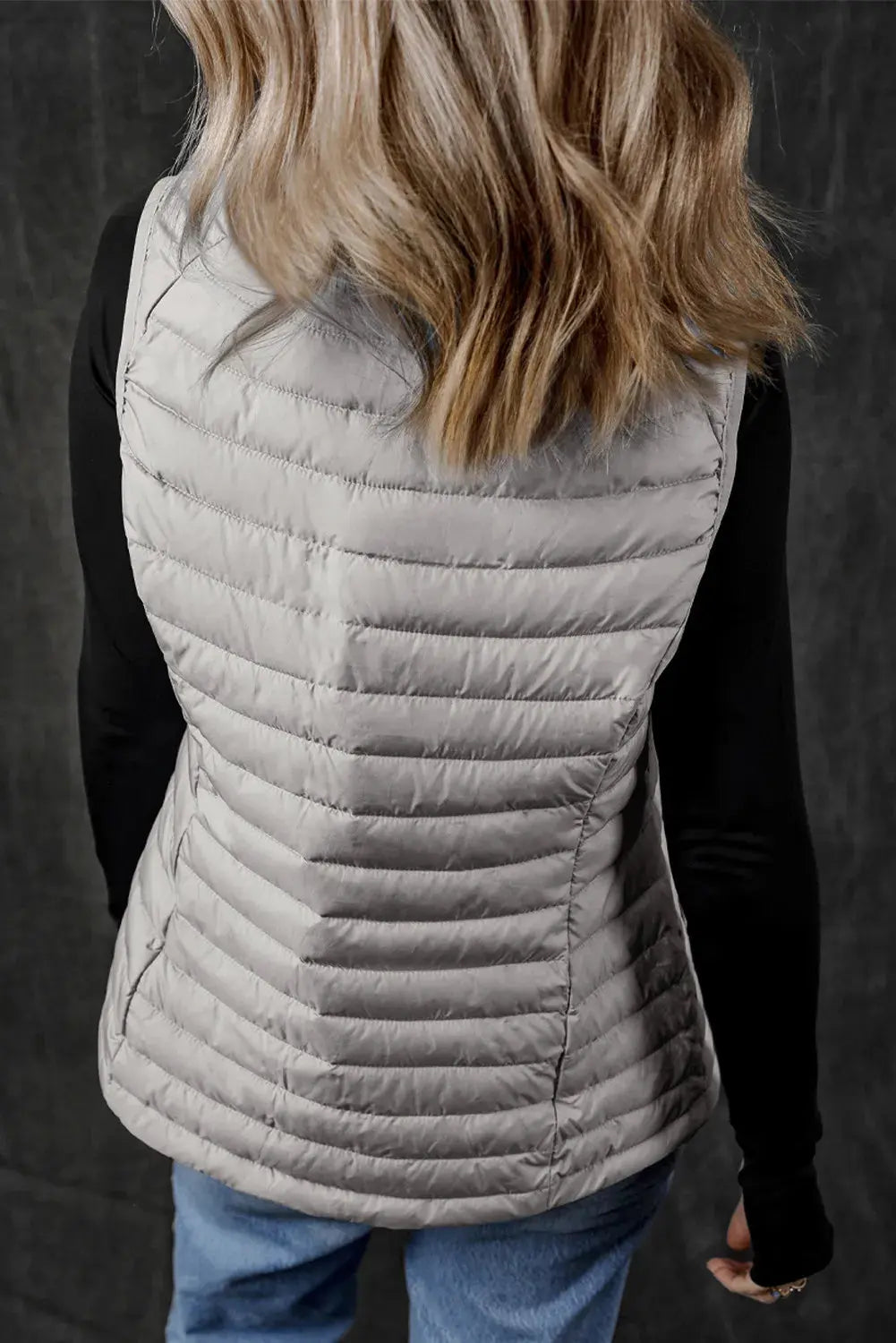 Pocketed Zip Up Womens Puffer Vest