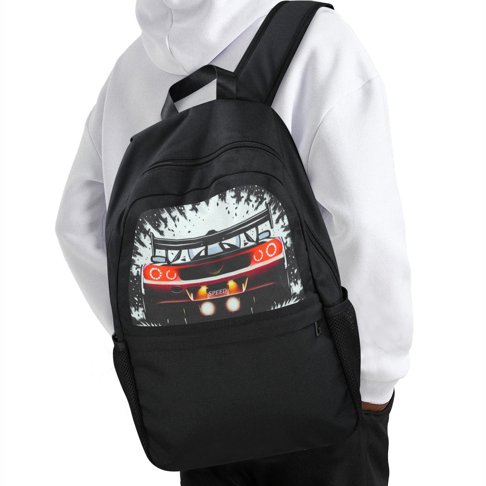Race Car Winner Casual Backpack (Upper Part Printing) (Model 1753)