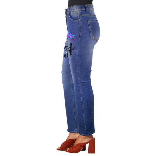 Musical Diva Women's Jeans (Front Printing) (Model L75)