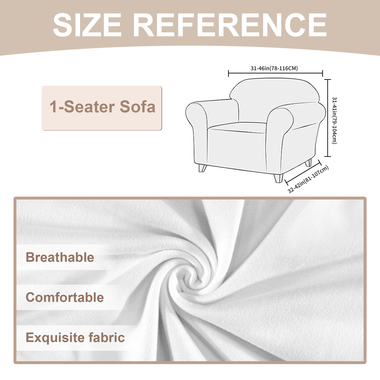 Golden Stars on White Background Single Seater Sofa Chair Cover | Ships from USA