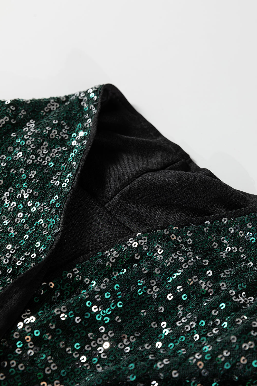Christmas Sequin Green Open Front Long Sleeve Cardigan