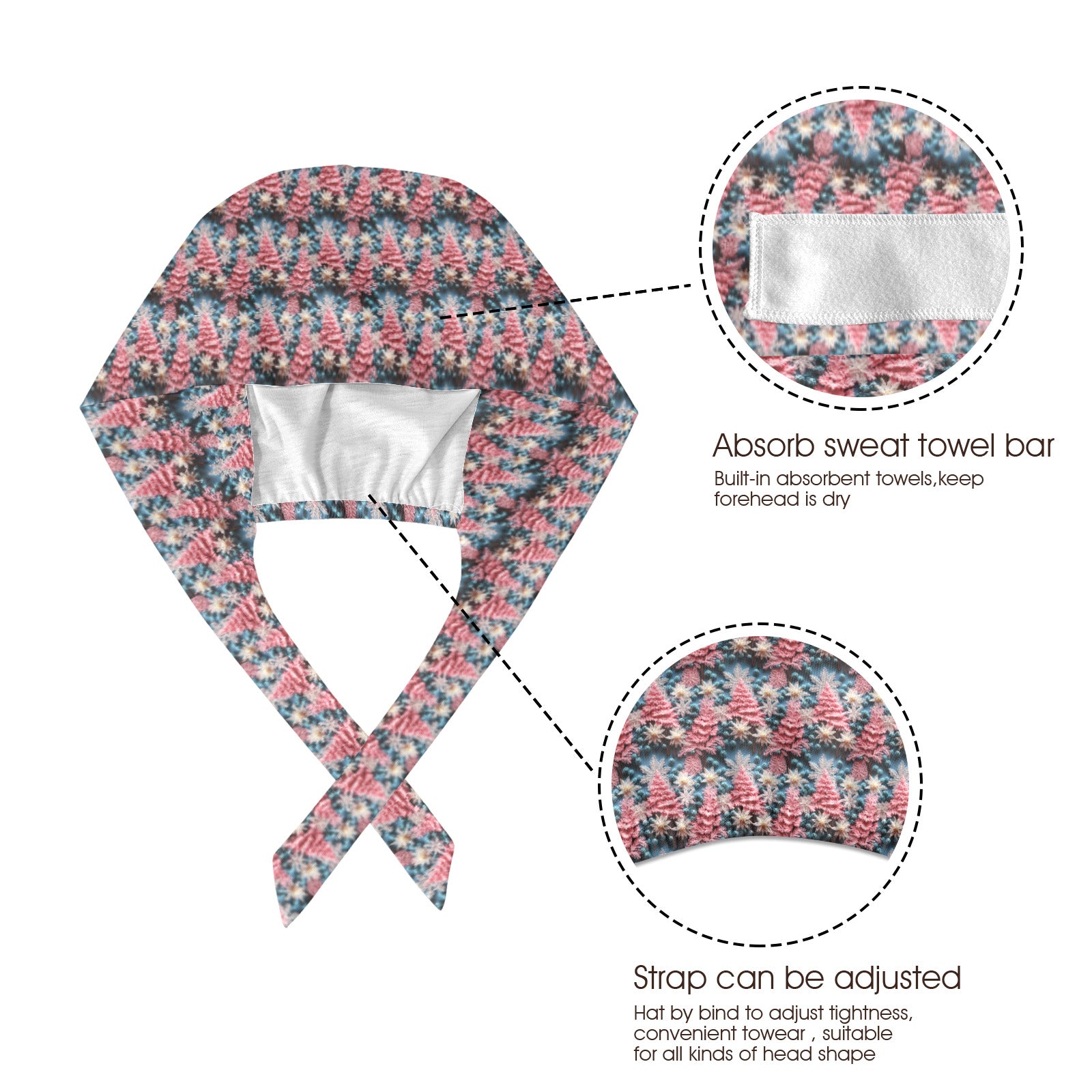 Pink Christmas Trees Medical Scrub Cap (Made in USA)