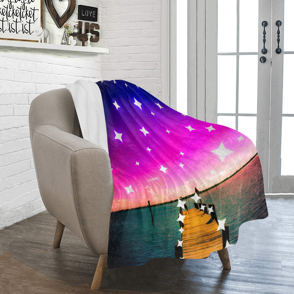 Ombre Purple Starry Night Ultra-Soft Micro Fleece Blanket 40