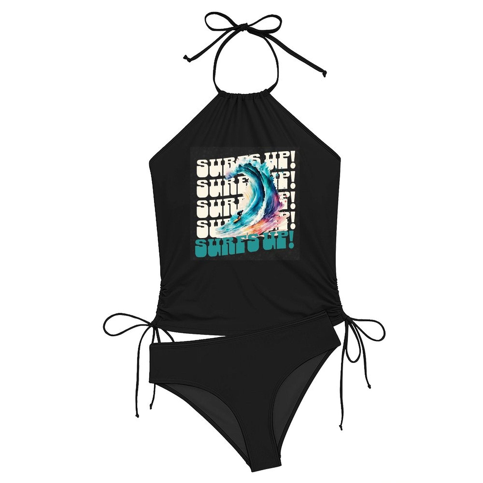 Surf's Up Halter Neck 2-Piece Swimsuit (Front Printing)