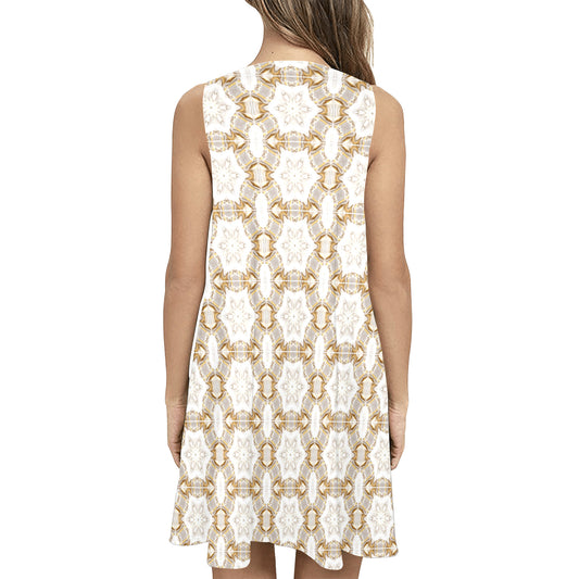 Raised on Dirt Roads & Jesus Sleeveless A-Line Pocket Dress (Model D57)
