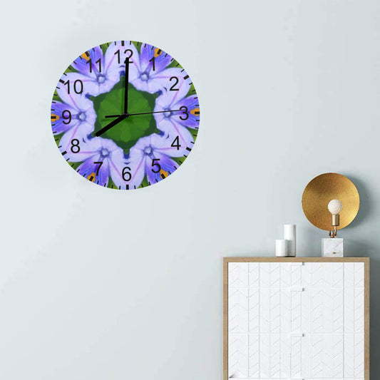 Purple Flower Ring Wall Clock (Made in USA)