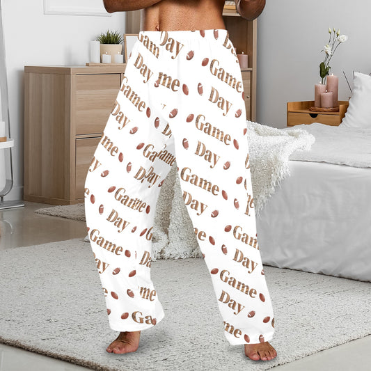 Men's Game Day Print with Footballs Pajama Pants (Made in USA)