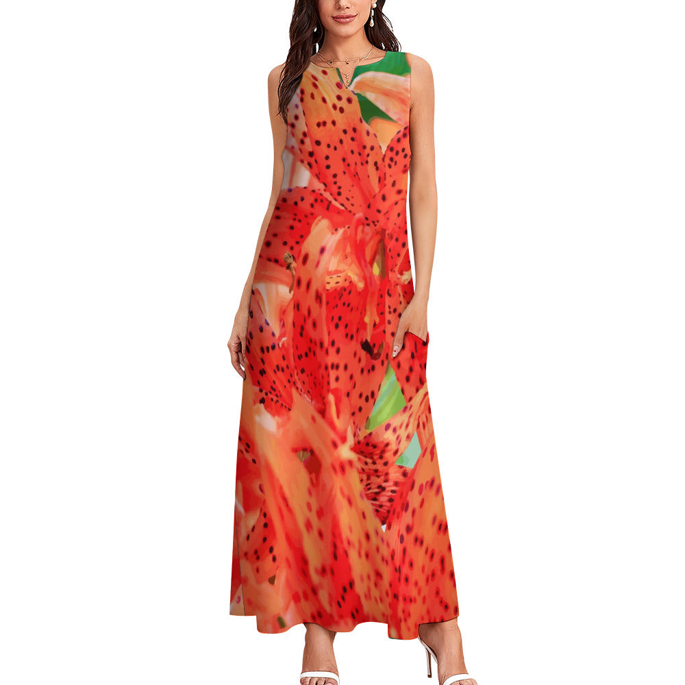 Women's Floral Designs Sleeveless Maxi Dress