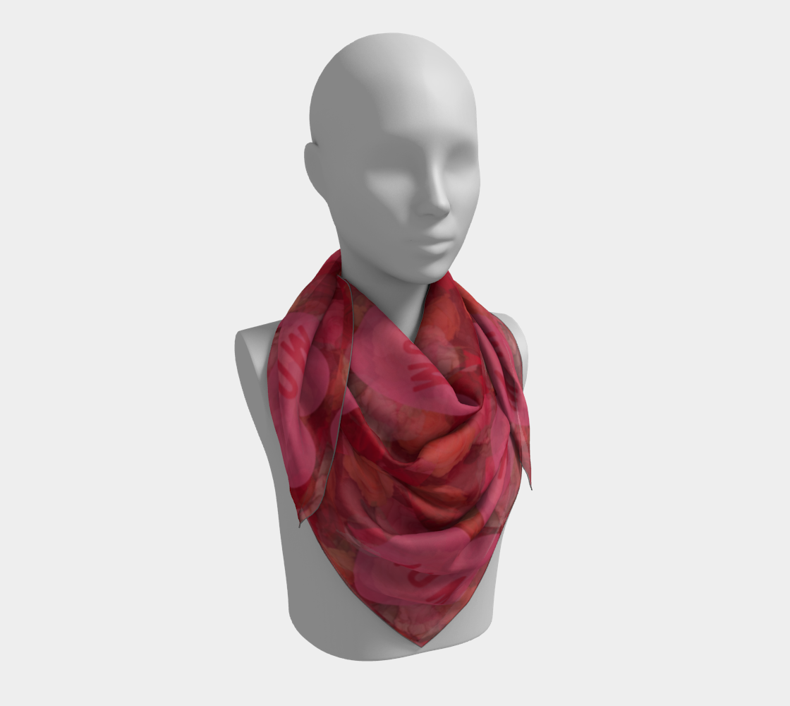 Mom Pink Hearts & Red Roses Square Scarf