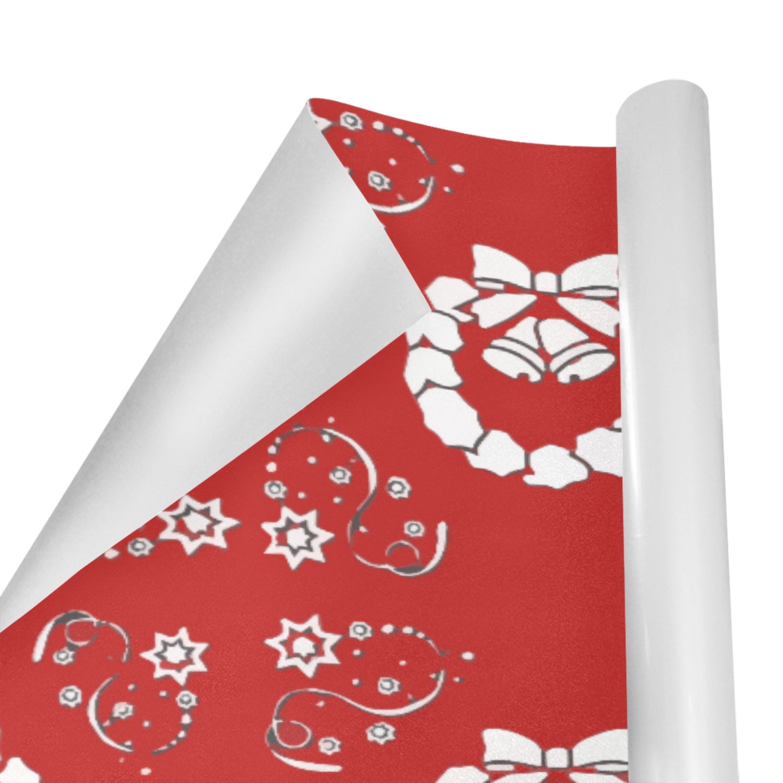 Christmas Wreath on Red Gift Wrapping Paper 58