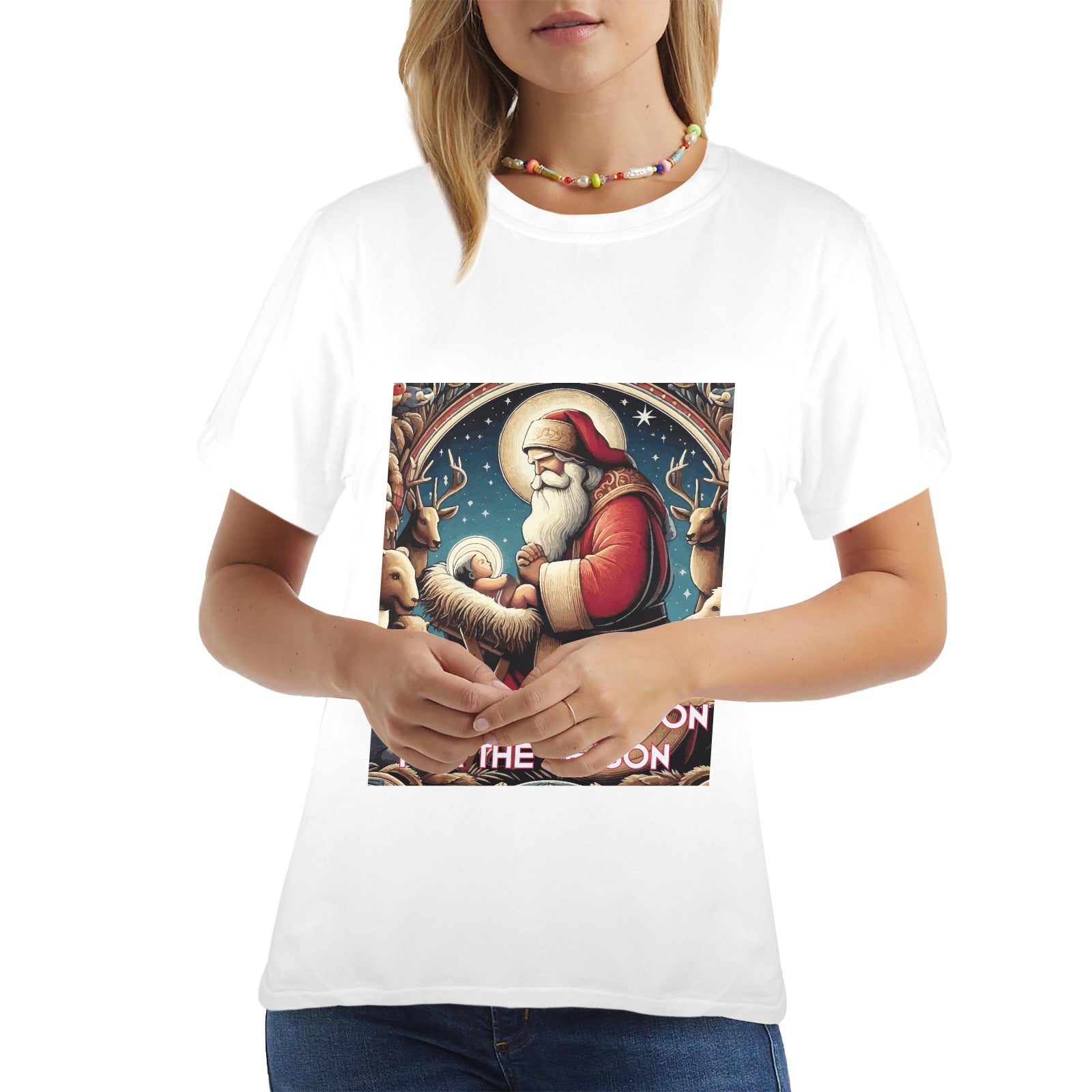 Women's Jesus is the Reason for the Season Graphic T-shirt（Made in USA）