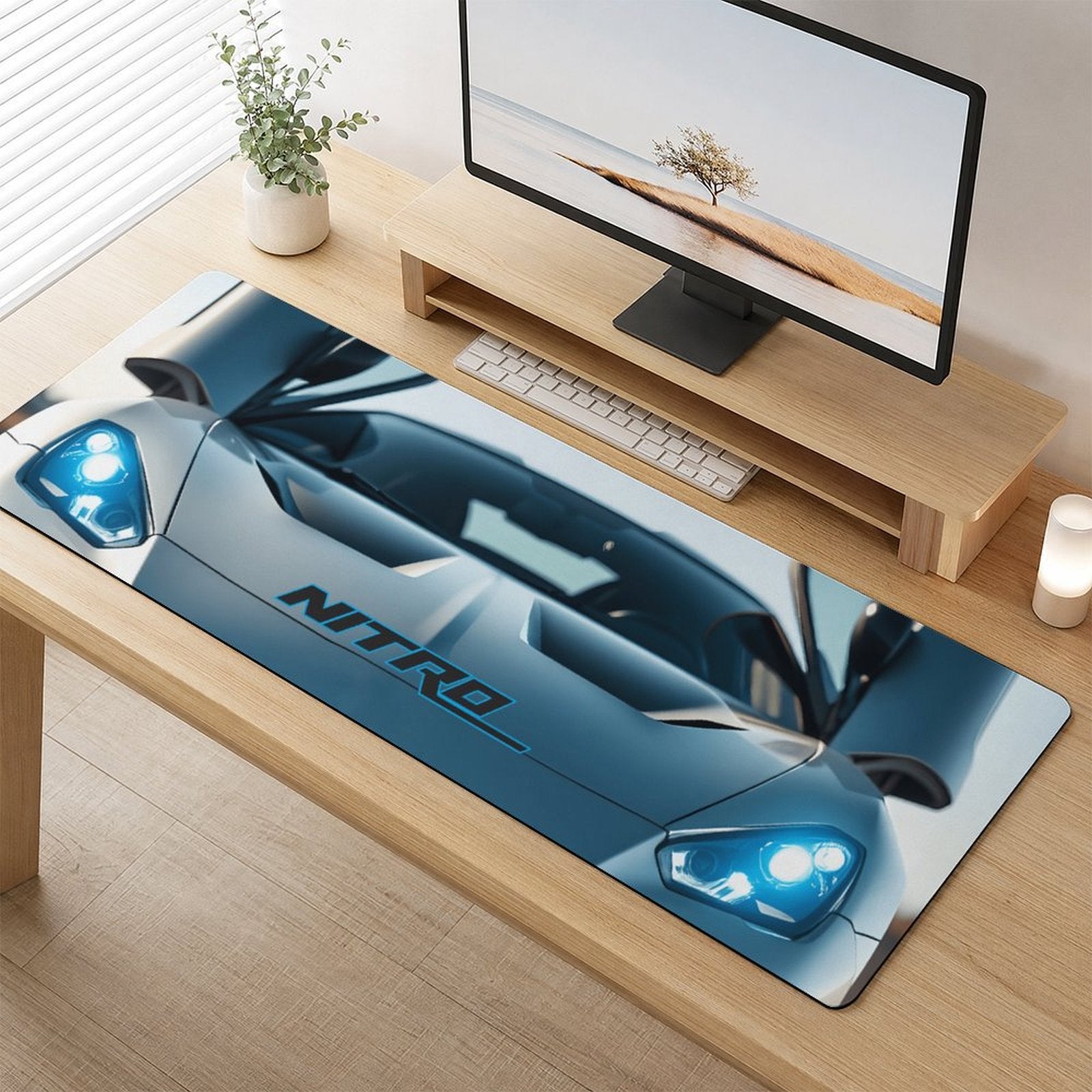 Nitro Sports Car Gaming Mousepad with Rounded Corners - 17.72