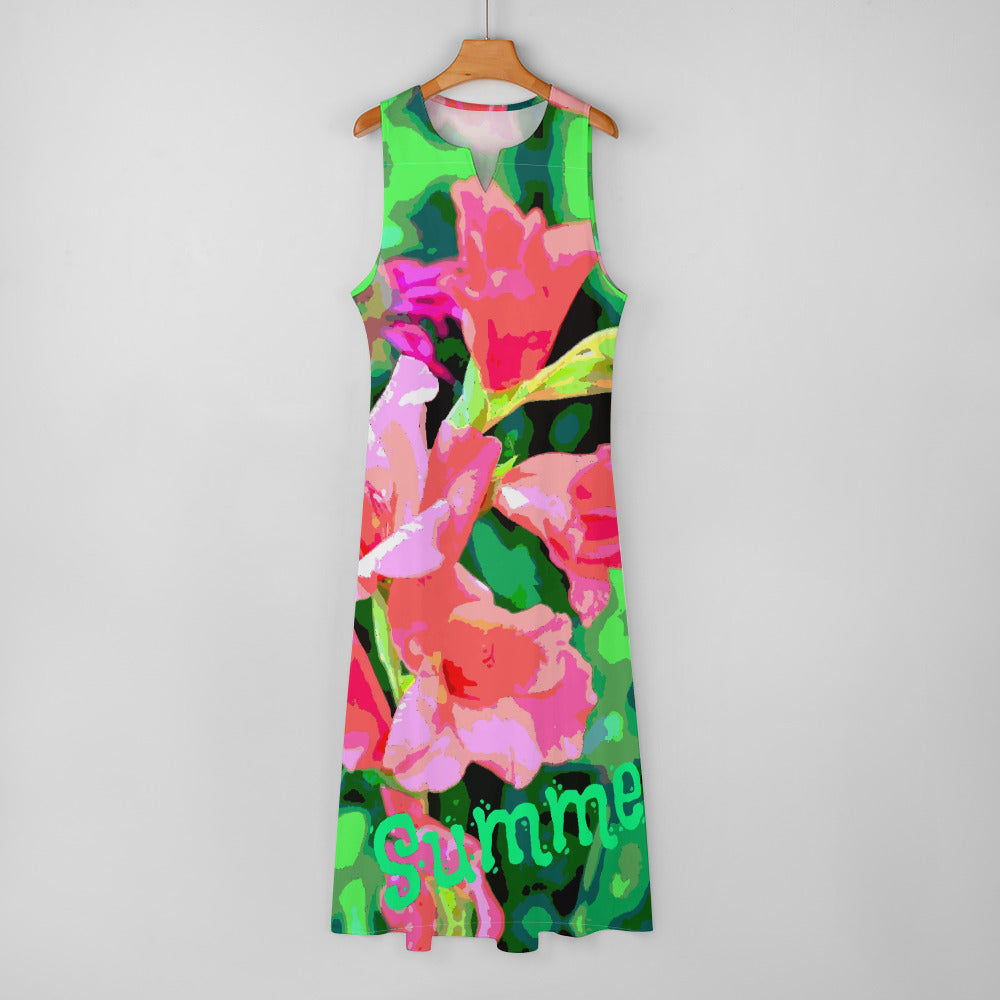 Women's Floral Designs Sleeveless Maxi Dress